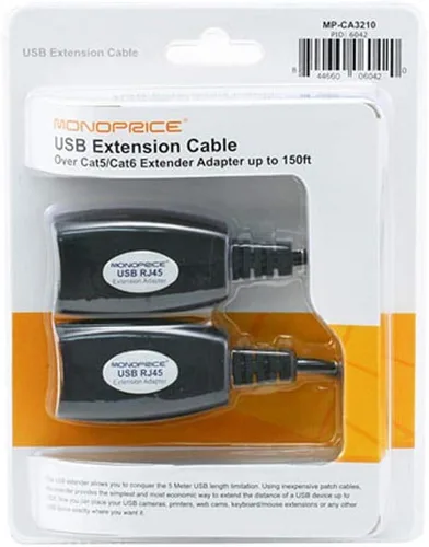 Miniatura 2 de Monoprice Extensor USB sobre conexión CAT5E o CAT6 hasta 150 pies