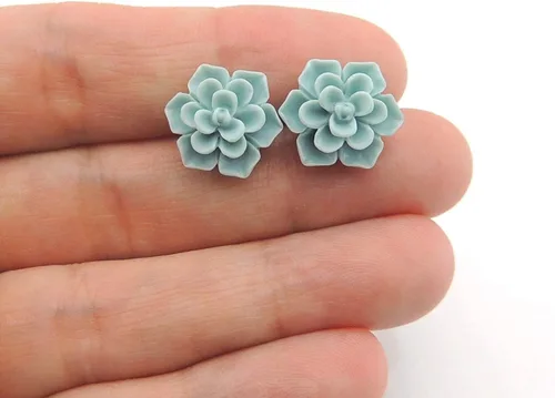 Miniatura 3 de Aretes hipoalergénicos de suculentas Pretty Smart para orejas sensibles