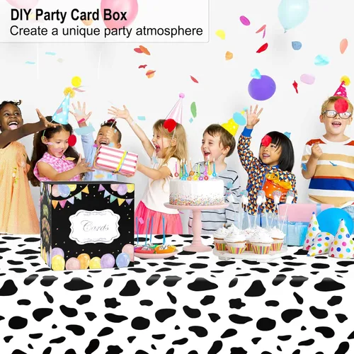 Miniatura 6 de WNINK Caja de tarjetas negra, caja de recepción de tarjetas de regalo para graduaciones, fiestas de cumpleaños, recepciones de boda, despedidas