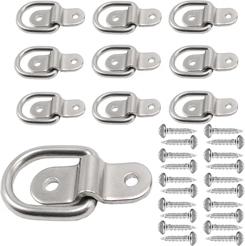 Miniatura 8 de Anclaje de amarre de anillo en D de 1/4 de pulgada, anillos de anclaje de remolque de alta resistencia, capacidad de 2400 libras, remolques