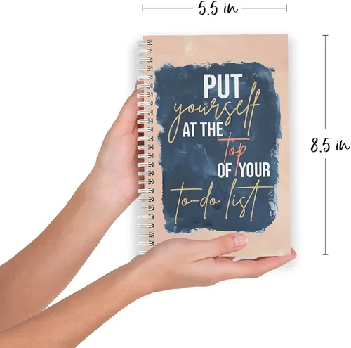 Miniatura 3 de Cuaderno motivacional en espiral de 5.5 x 8.5 pulgadas, 120 páginas de lista de verificación, cubierta laminada brillante duradera, espiral