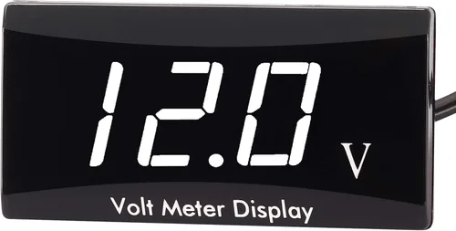 Kinstecks Voltímetro de motocicleta DC 12V Medidor de voltímetro digital Pantalla LED Medidor de voltaje para motocicleta Monitor de voltaje de
