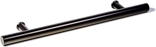 Manija de puerta moderna de acero inoxidable negro mate de 24 pulgadas de longitud, manija de empuje de puerta interior exterior para puertas de
