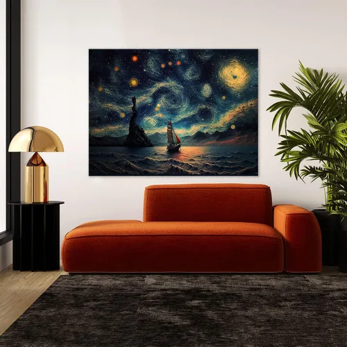 Miniatura 3 de Sense Canvas Pop Art The Starry Night 28 - Lienzo decorativo para decoración del hogar, póster grande de 40 x 30 pulgadas, 0.75 pulgadas Arte Pop La