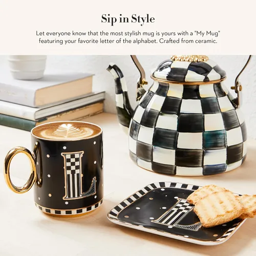 MACKENZIE-CHILDS Mi Taza, Taza de Café de Cerámica Decorativa con Asa, A