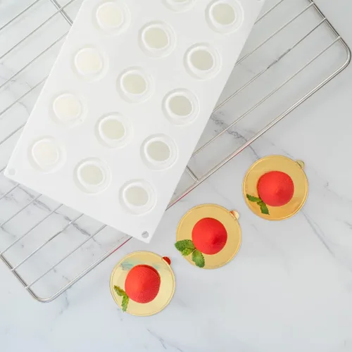 Miniatura 9 de Restaurantware - Molde de silicona para fresas de 15 cavidades, 1 molde de fresa listo para horno, flexible, congelable, blanco de silicona
