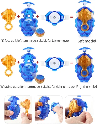 Miniatura 3 de DYT Battling Tops Burst B 184 Custom Bey Launcher LR Left Right Spin DB Layer System , B 11 Launcher Grip Metal Azul