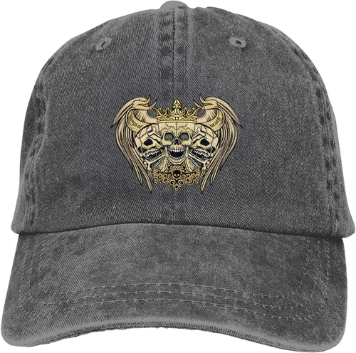 Miniatura 9 de Cowboy Hat Trendy Hats for Man and Women Djustable Four Season Outdoor Baseball Cap of Hell Skull with Angel Deep Heather