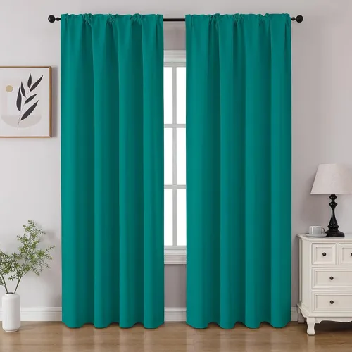 Miniatura 27 de CUCRAF - Cortinas opacas beige de 45 pulgadas, juego de 2 paneles con bolsillo para barra, cortinas para oscurecer dormitorios y sala de estar