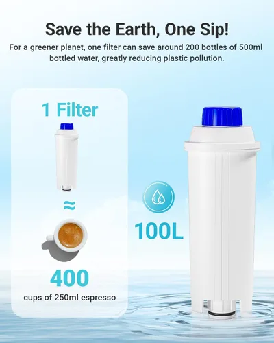 Miniatura 7 de AQUA CREST DLS C002 Filtro de agua para café, repuesto para filtro De'Longhi®, ECAM/EPAM/ETAM All Series, EC680, filtro de agua De'Longhi® Magnifica