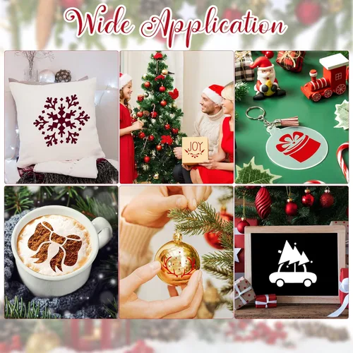 Miniatura 5 de 100 Piezas Plantillas para Pintar en Madera Plantillas Reutilizables Manualidades Plantillas de Dibujo Festivas Papel de Pared para Bricolaje Álbum