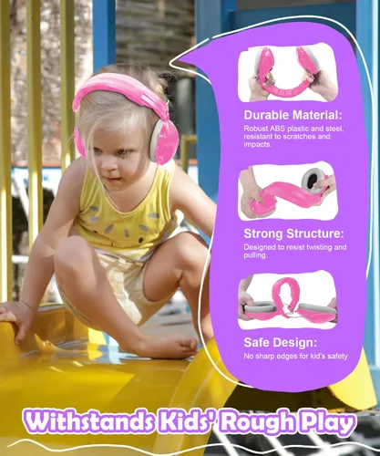 Miniatura 6 de PROHEAR 032 2.0 Auriculares con cancelación de ruido para niños, reducción de ruido de 25 dB, orejeras sensoriales ajustables de protección de oídos