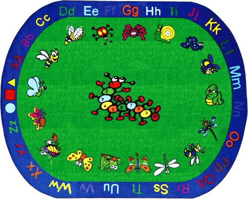 Miniatura 11 de SAFECASTLE Alfombra para niños de 5 pies 4 pulgadas x 7 pies 8 pulgadas, alfa con actitud, alfombra educativa de aprendizaje ABC para aulas, salas