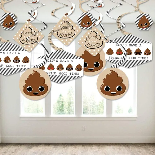 Miniatura 3 de Big Dot of Happiness Party 'Til You're Pooped – Poop Emoji Party Hanging Decor – Decoración de fiesta espirales – Juego de 40