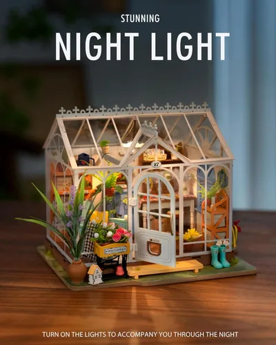 Miniatura 3 de Rolife - Kit de casa de muñecas en miniatura de bricolaje para adultos, fáciles de ensamblar, juegos de construcción de mini invernaderos, casa