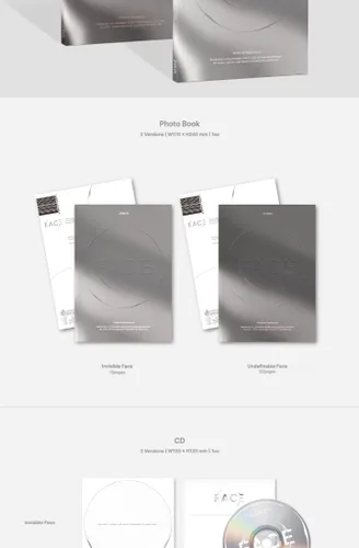 Miniatura 2 de BTS Jimin FACE 1er álbum en solitario 2 versión SET PhotoBook+4p PhotoCard+1p Postal+1p Postal grande+Seguimiento sellado