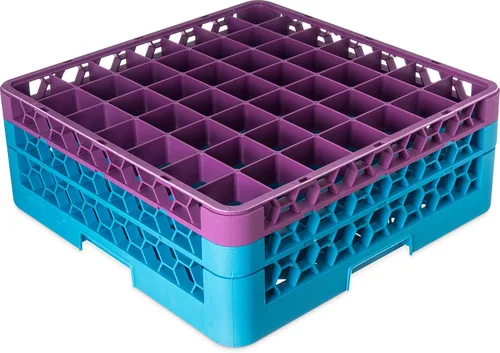 Miniatura 28 de Carlisle FoodService Products RG9-214 OptiClean Estante de vidrio con 9 compartimentos con 2 extensores, 7.12 pulgadas, polipropileno, azul