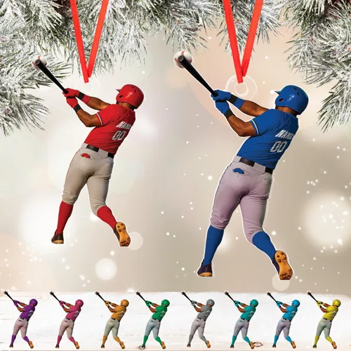 Miniatura 5 de Adorno de béisbol personalizado para niños, recuerdo de cerámica con nombre y número personalizado, algunos niños recién nacen con béisbol en sus
