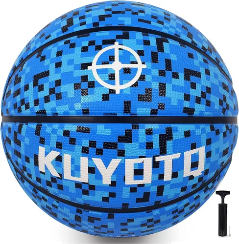 Miniatura 13 de KUYOTQ - Baloncesto para niños, jóvenes y adultos, tamaño 3/4/5/6/7 (22/25.5/27.5/28.5/29.5"), baloncesto premium de goma o cuero sintético