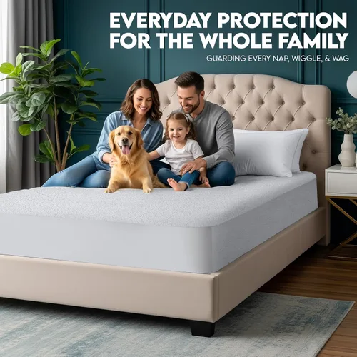 Miniatura 4 de Utopia Bedding - Protector de colchón de doble cara con parte superior y paneles laterales de rizo impermeables tamaño individual, funda de colchón