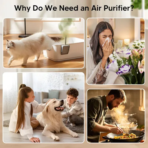 Miniatura 4 de Purificadores de aire para dormitorio del hogar de hasta 1250 pies cuadrados - Purificador de aire HEPA H14 con aroma y modo de sueño, purificador