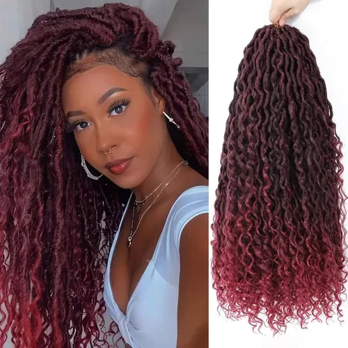 Miniatura 90 de Alicoco Goddess Locs Cabello de Ganchillo 12 Pulgadas 8 Paquetes Rastas Sintéticas de Ganchillo Para Mujeres Rastas Suaves Boho Pre-enrolladas River