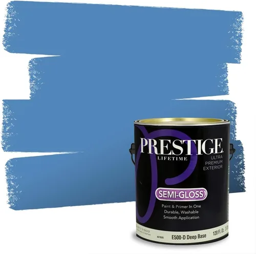 Miniatura 48 de Prestige Paints. - Base y pintura para exteriores en un solo galón, 1 galón. plano, comparable con Sherwin Williams Topsail. SW159-azul hechizante.