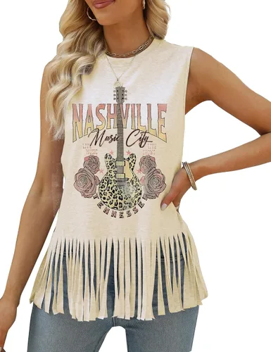 Miniatura 3 de iliheyov Nashville - Camiseta sin mangas para mujer, diseño de festival de música country, estampado gráfico, sin mangas, Nash Music