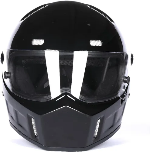 CRG - Casco de motocross de cara completa para motocicleta de calle, de fibra de vidrio, certificado por DOT, casco de tamaño extra grande Negro