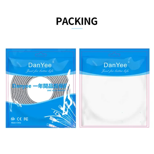 Miniatura 5 de Cable Ethernet Cat 7, DanYee, de nailon CAT7 de alta velocidad, profesional, chapado en oro, cables STP CAT 7 RJ45, cable Ethernet de 3 ft, 10 ft