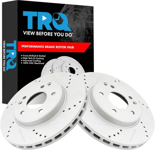 Miniatura 242 de TRQ Juego de rotores de freno de rendimiento trasero con revestimiento G premium compatible con Mazda 6 2014-2021