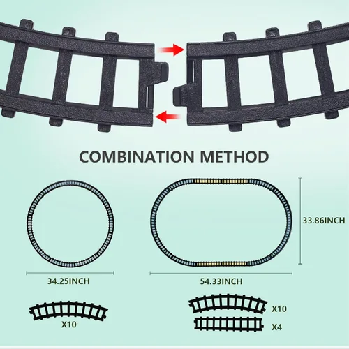Miniatura 6 de OCHIDO Juego de Tren de Navidad, Juego de Tren Eléctrico con Humo, Luces y Sonido, Juego de Tren de Juguete para Debajo del Árbol de Navidad