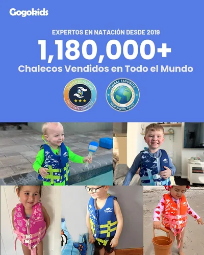 Miniatura 7 de Gogokids Chaleco de natación para niños, flotadores para bebés – Chaleco de flotabilidad para niños y niñas para piscina y playa, para niños de 2 a
