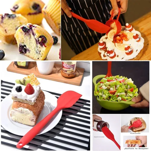 Miniatura 3 de Espátulas de silicona, espátula de goma de 11 pulgadas, resistente al calor, sin costuras, diseño de una pieza, antiadherente, flexible, raspadores
