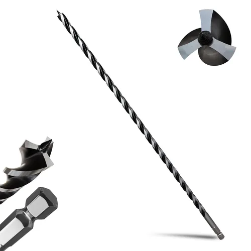 Miniatura 34 de 8 brocas profesionales de 12 pulgadas de largo para madera con vástago hexagonal de cambio rápido de 1/4 pulgadas (1/4-7/8 pulgadas), diseño de 3
