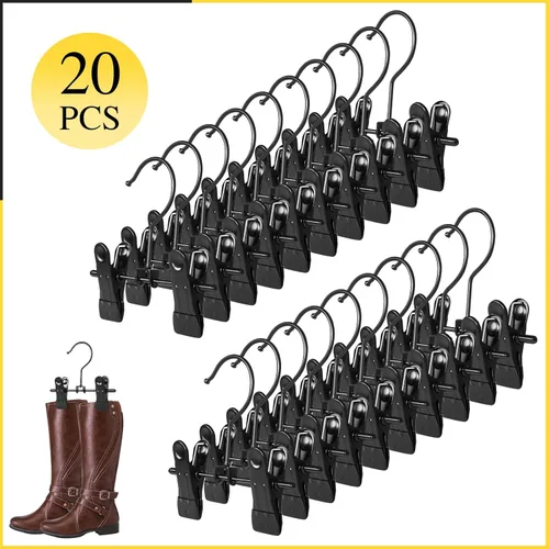 Miniatura 2 de Paquete de 20 ganchos para botas para colgar en el armario, ganchos para sombreros, pantalones, toallas, calcetines, bolsos, bolsos, ropa