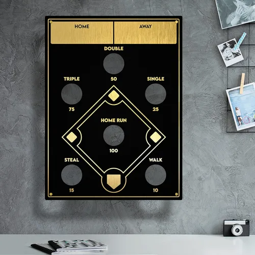 Miniatura 7 de Juego de lanzamiento de sacos de frijoles de béisbol, montado en la pared, juego de béisbol de interior para decoración de sala