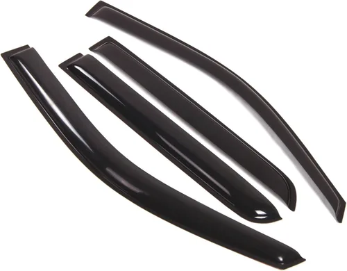 Visor de ventana compatible con Cadillac Escalade 2007-2014, DGWV2-025, deflector de montaje exterior, protector de lluvia, humo oscuro, juego de 4