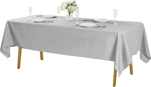 Miniatura 46 de Cupuamon - Mantel rectangular de 60 x 84 pulgadas, tela de poliéster lavable para decoración de bodas, fiestas, cenas y banquetes