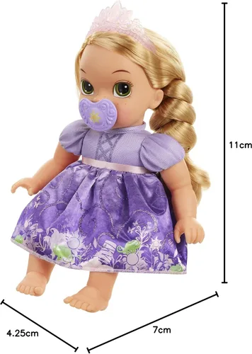 Miniatura 6 de Disney Princess Muñeca Rapunzel de lujo para bebé con chupete de juguete