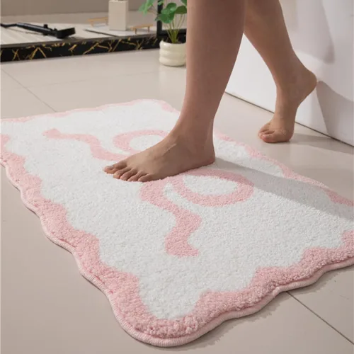 Miniatura 15 de Tapete de baño festoneado negro de 26 x 18 pulgadas, tapetes de baño suaves y absorbentes, lavables a máquina, de microfibra, para bañeras, lavabos