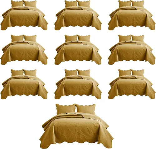 Miniatura 103 de IR Imperial Rooms Velvet Twin Quilt Bedspread Comforter Bedding Set 2 Pcs Diamond Pattern - (68"x86") Bedspread Coverlet + 1 Pillow Shams