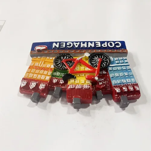 Miniatura 4 de Copenhague Dinamarca - Imán de nevera 3D, regalo de recuerdo de resina, hecho a mano, imán de nevera de Copenhague, colección de decoración