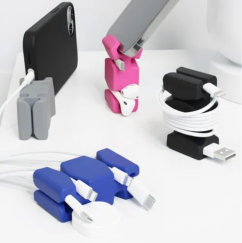Miniatura 18 de CordBrick Soporte de cable ponderado de silicona y acero para mesita de noche. Organizador de cargador de teléfono de viaje. Accesorio útil
