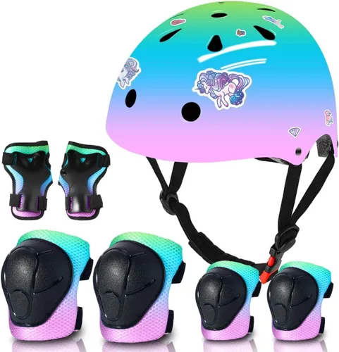 Miniatura 6 de Kids Bike Helmet and Pad Set for Girls Boys Ages 2-3-5-8-14, Adjustable Toddler Youth Helmet with Knee & Elbow Pads for Bicycle, Skating, Scooter