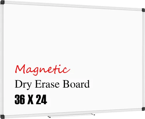 XBoard Pizarra blanca magnética de 36 x 24 pulgadas, pizarra blanca de borrado en seco para pared con bandeja de marcadores de 3 x 2 pies | Tablero