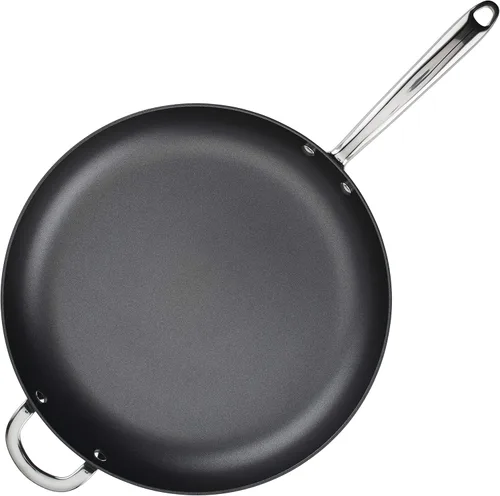 Miniatura 9 de Rachael Ray 80089 - Sartén antiadherente profesional con mango auxiliar y anodizado duro, 14 pulgadas - Gris