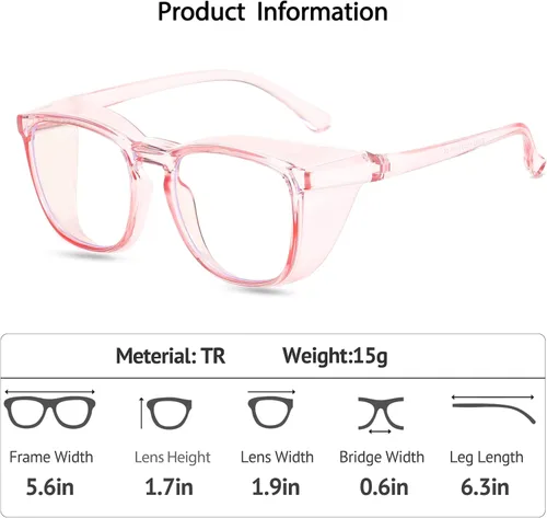 Miniatura 4 de Feaglo Lentes de seguridad, antivaho para mujeres y hombres, bloqueo de luz azul, elegantes gafas de protección para los ojos, escudo lateral