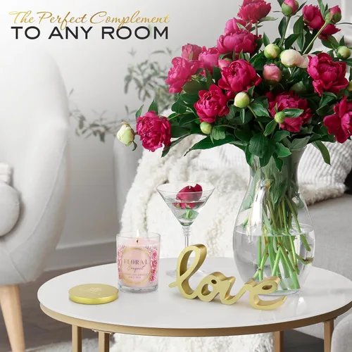 Miniatura 9 de Rose Candle – Velas perfumadas de lujo – Aroma de ramo floral relajante – 10% esencia de rosa para un aroma duradero – Vela de soja 100% con mecha