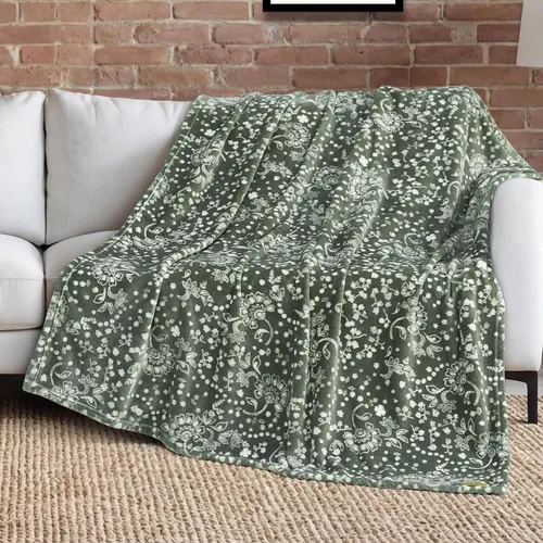 Miniatura 25 de Lucky Brand Camper Plaid Verde Oliva 50"x70" Manta de Felpa Acogedora - Manta de Microfibra Premium para Comodidad y Estilo Lujosos